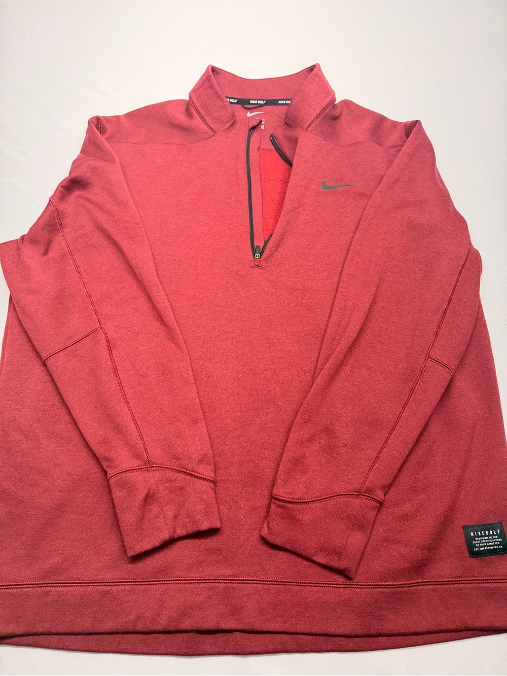 Nike Golf Men’s XL Burgundy Heather Quarter Zip Fleece Pullover